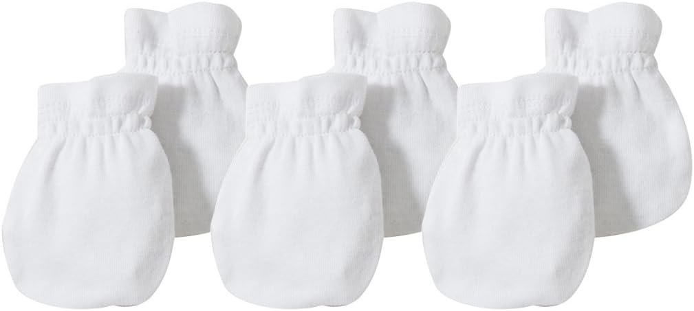Burt’s Bees Baby Unisex Baby Mittens, 100% Organic Cotton, One Size 3-Pack Solid Color Infant Scratch Protection Mitts