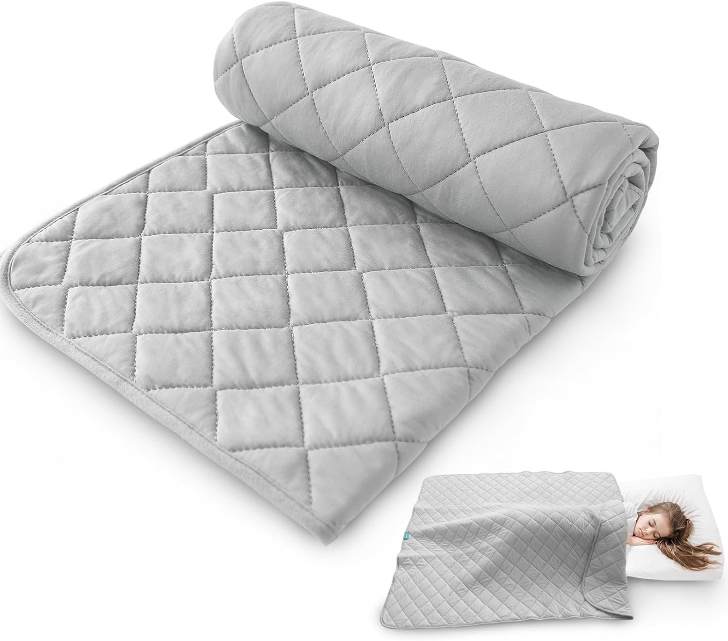 Toddler Blanket for Daycare, Baby Crib Nap Blankets Comforter, Quilted Kids Cot Bed Blanket 39″x47″, Soft Throw Blanket for Kids, Lightweight Grey Swaddle Blanket Boys & Girls