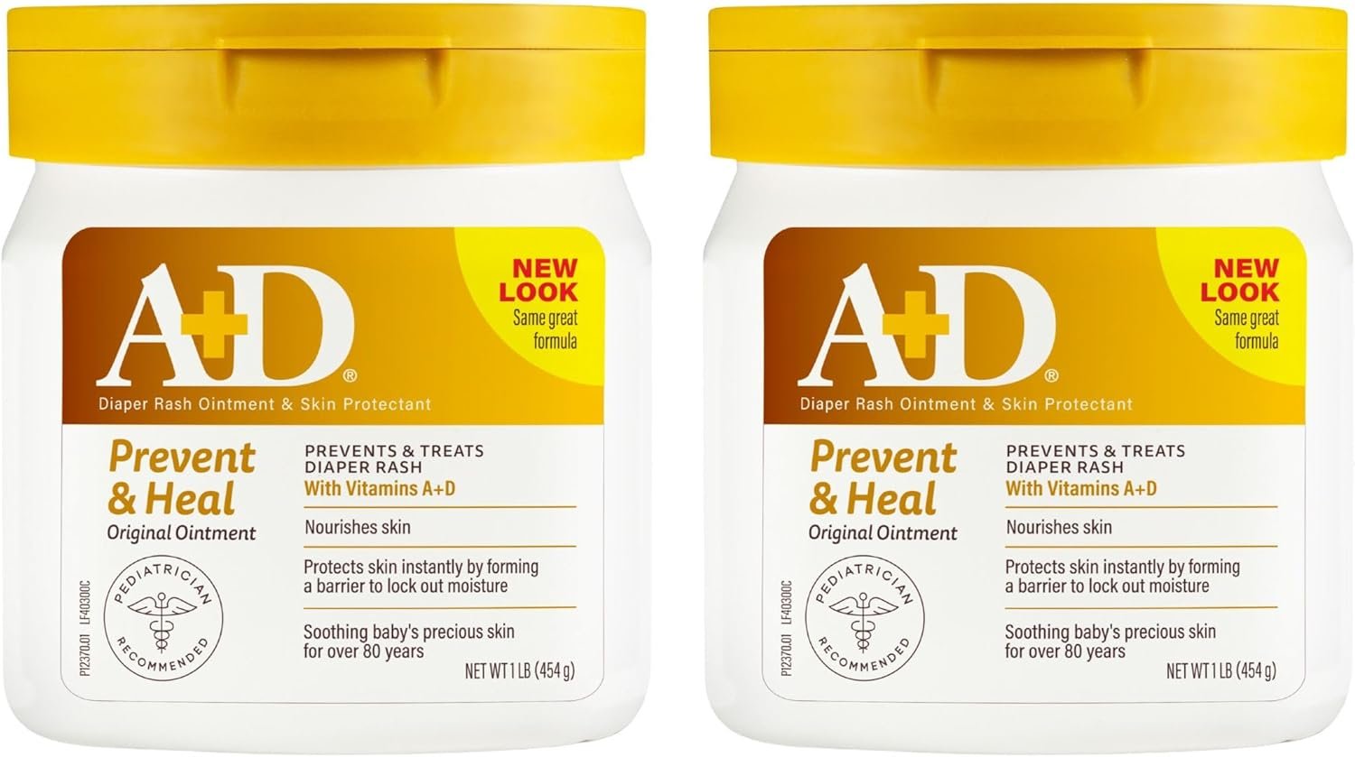 A+D Original Diaper Rash Ointment, 1 Pound Jar Pack of 2