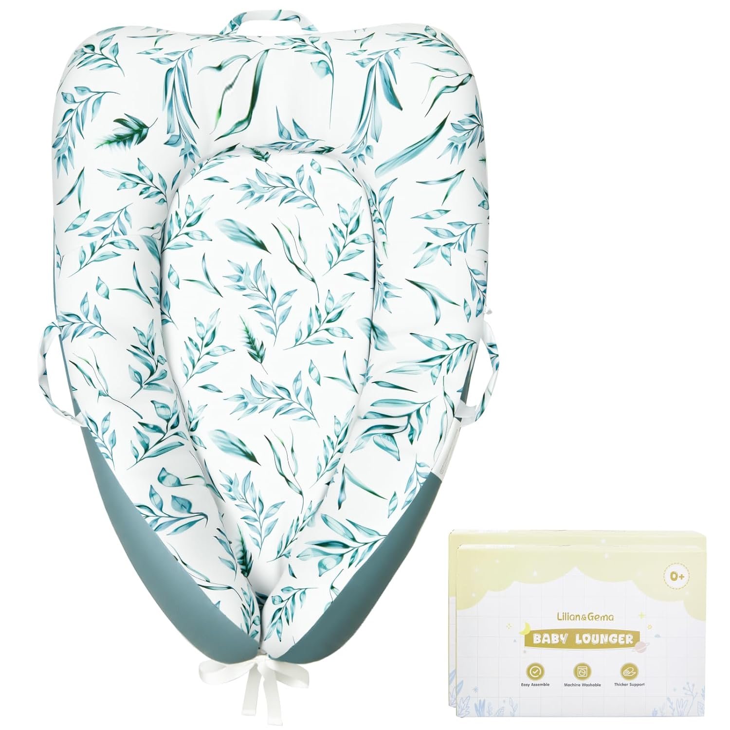 Baby Lounger -Lilian&Gema Infant Lounger for Newborn 0-24 Months, Soft Washable Baby Nest with Cover, Newborn Lounger for Home and Travel, Baby Gifts