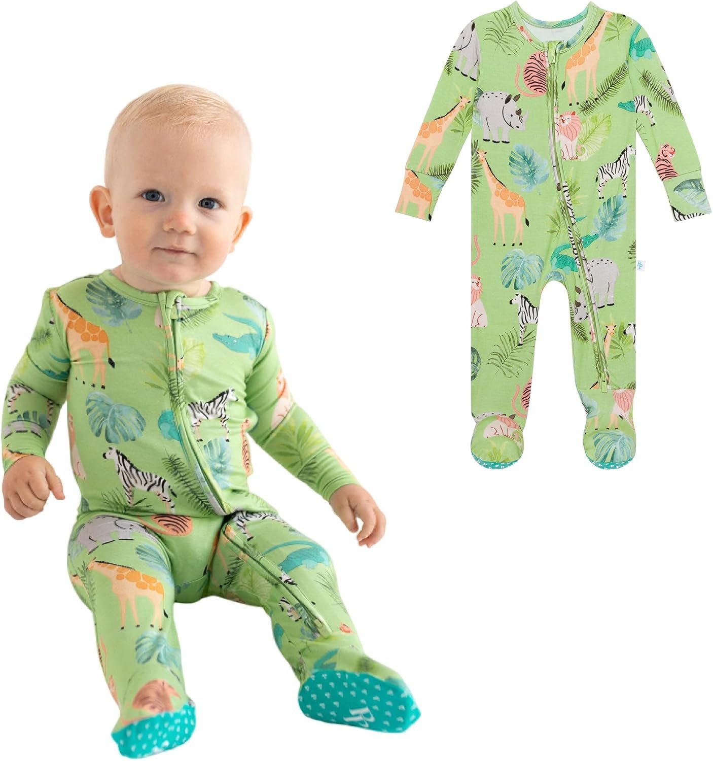 Posh Peanut Baby Boy Footie Pajamas – Soft Viscose Made from Bamboo 2 Way Zipper Sleepers & Onesies