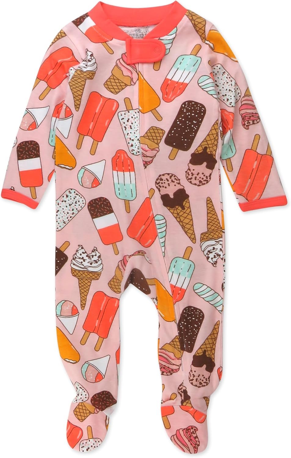 HonestBaby Sleep & Play Footed One-Piece Pajama Sleeper 100% Organic Cotton, Baby Girls