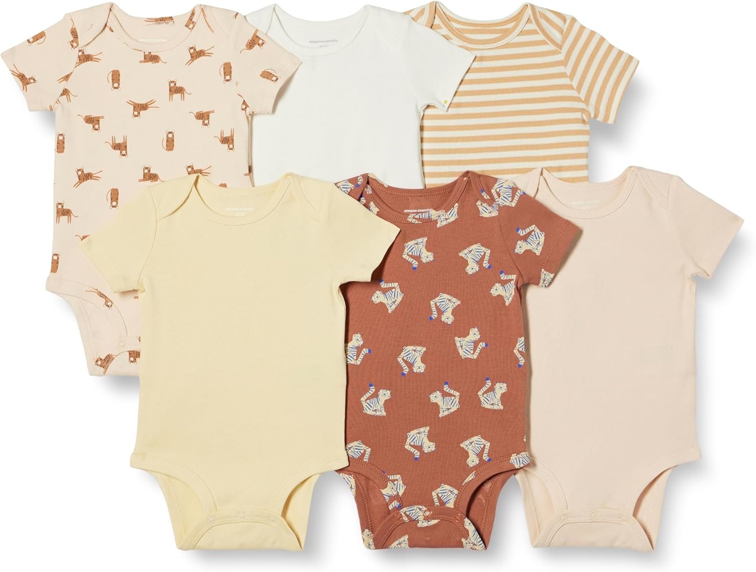 Amazon Essentials Unisex Toddlers and Babies’ Short-Sleeve Bodysuits, Multipacks