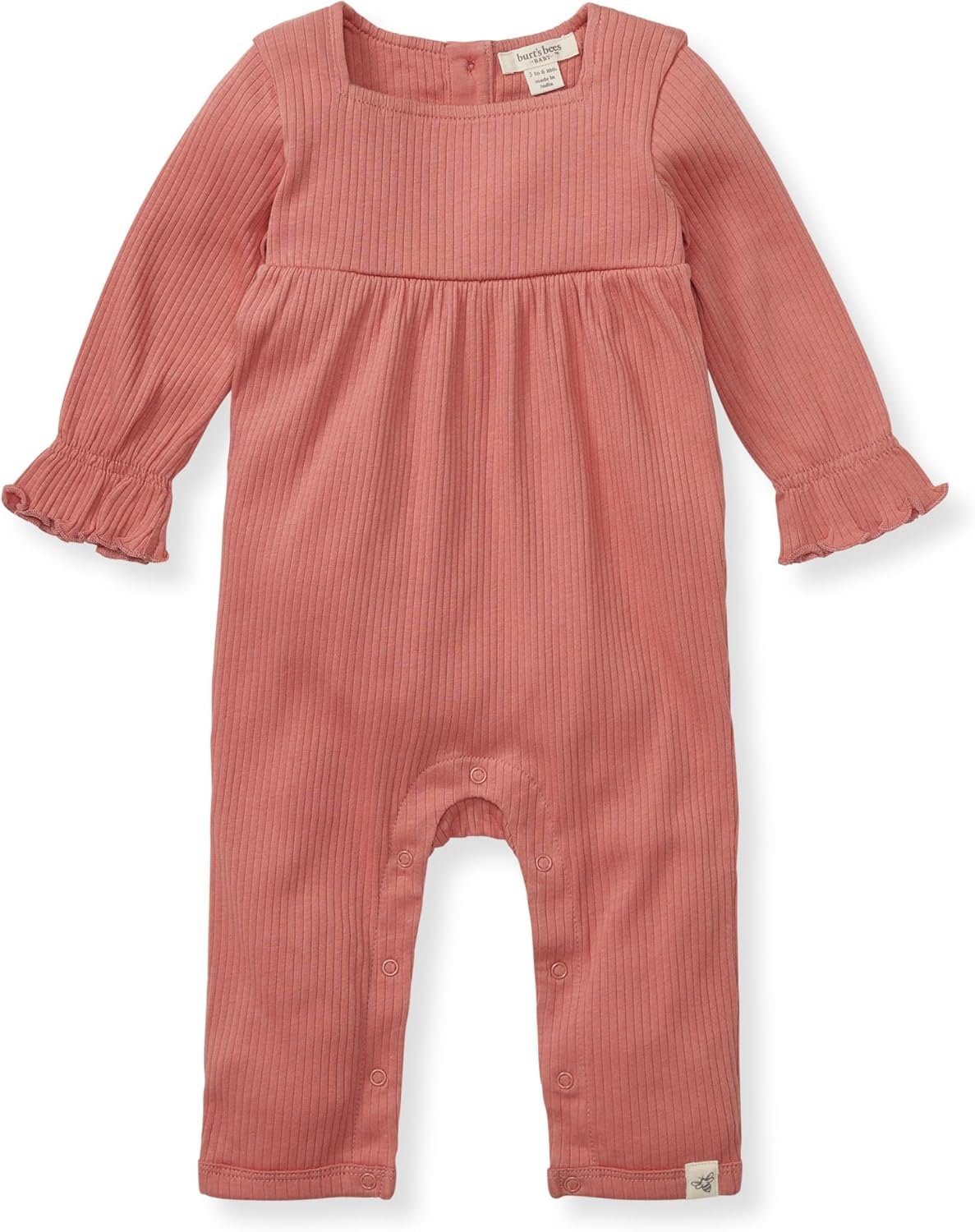Burt’s Bees Baby baby-girls Jumpsuit, 100% Organic Cotton One-piece Long Sleeve Quilted Outfit Coverall