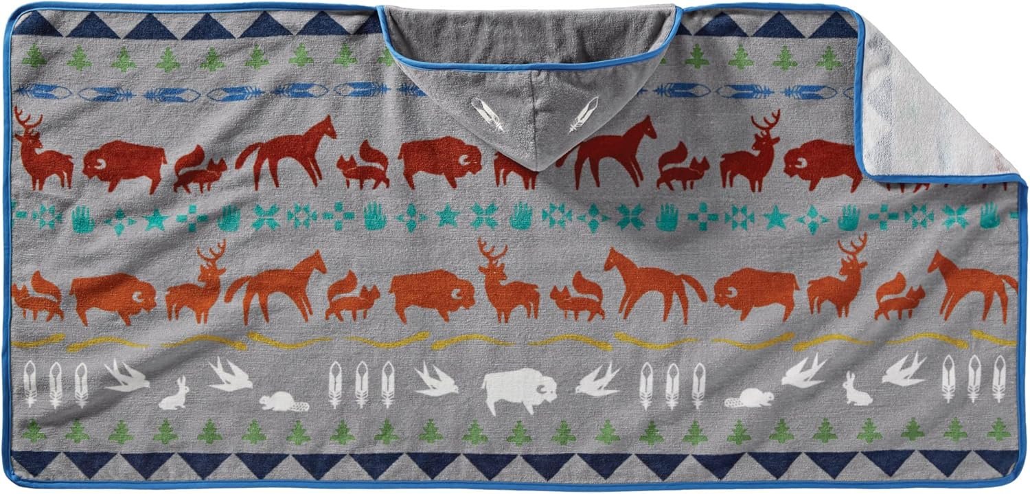 Pendleton Hooded Baby Towel, Shared Paths Grey Mix