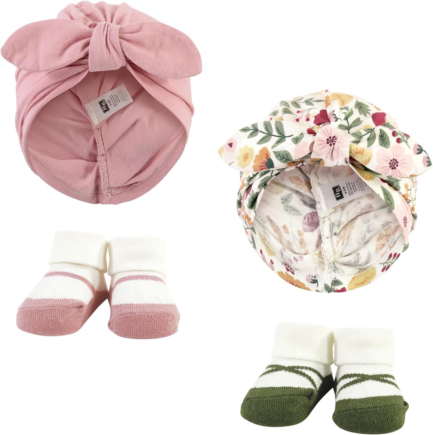 Hudson Baby baby-girls Turban and Socks Set