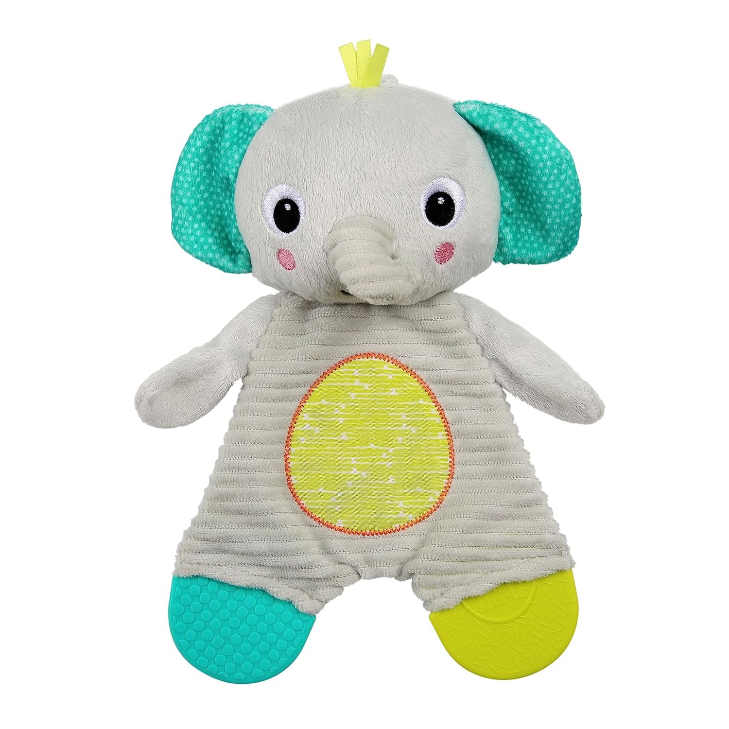 Bright Starts Snuggle & Teethe BPA-free Crinkle Teething Plush Baby Toy – Elephant
