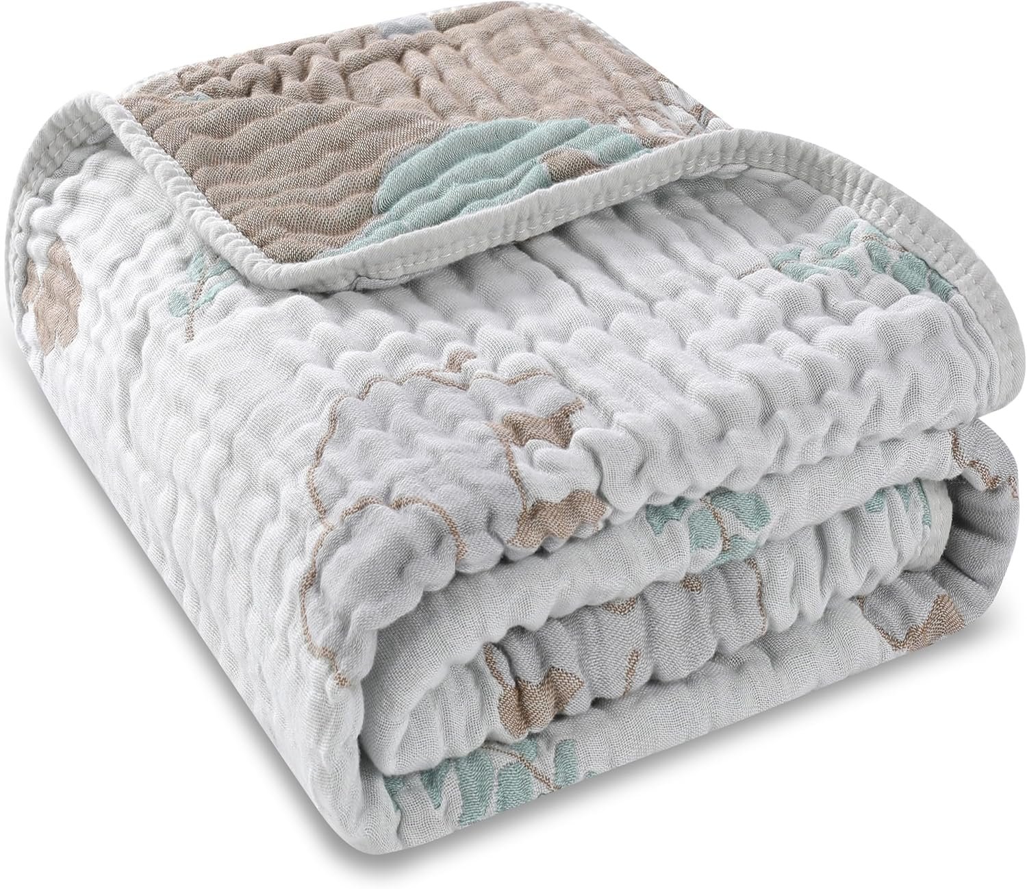 Ultra Soft Muslin Baby Blanket, A Versatile Swaddle and Bed Blanket for Babies, Toddlers, Boys, and Girls (Forest Elephant 1 Pack).